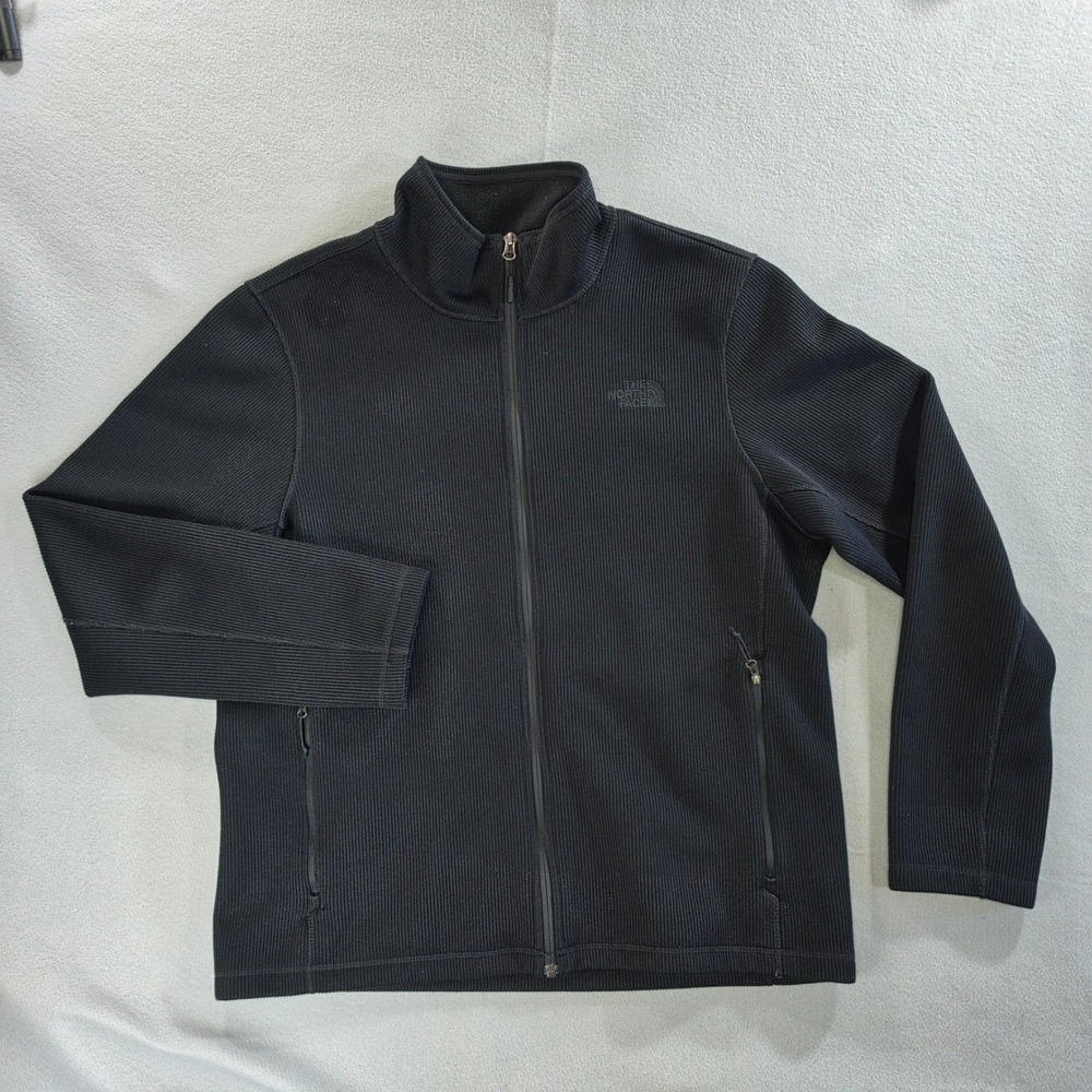 The North Face Gorpcore Ribbed Full Zip Fleece Jacket XL Outdoor Techwear Black